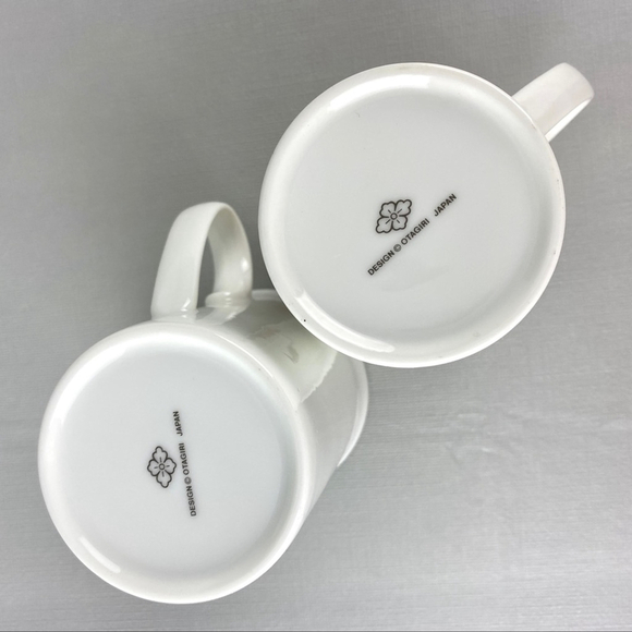 Otagiri Mugs Set of 2 Straight Sided Coffee Cups with Three Flower Pattern 6 oz - Picture 6 of 10